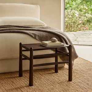 Meridian Furniture Santos Art Deco Vegan Leather Upholstered Bench with Wood Frame for Bedroom or Entry Brown 22019 22019Brown