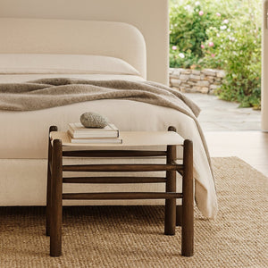 Meridian Furniture Santos Art Deco Vegan Leather Upholstered Bench with Wood Frame for Bedroom or Entry Cream 22019 22019Cream