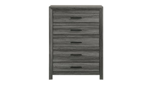 English Elm Denver Modern Twin 5-Piece Bedroom Set in Gray — Contemporary Wood Bed, Nightstand, Dresser, Chest & Mirror (Coordinated) B009S02018