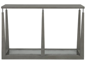 Lexington Artistica Home Ascension Console Table - Stunning Faux Shagreen Finish, Antique Mirror Top & Unique Design Features Gray Wood 2202-966