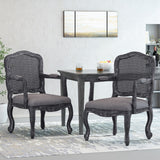 Christopher Knight Home® - Noble House - Andrea French Country Wood And Cane Upholstered Dining Armchair - Set Of 2