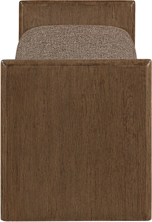 Meridian Furniture Hickory Upholstered Bench with Wood Frame and Woven Textile for Bedroom or Entryway Decor Brown B 22022Brown
