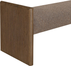 Meridian Furniture Hickory Upholstered Bench with Wood Frame and Woven Textile for Bedroom or Entryway Decor Brown B 22022Brown