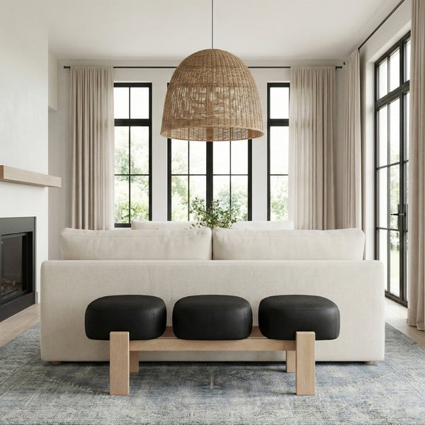 Meridian Furniture Woodcrest Vegan Leather Upholstered Bench with Wood Frame for Bedroom or Entryway Black 22029Black
