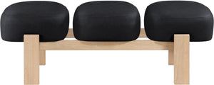 Meridian Furniture Woodcrest Vegan Leather Upholstered Bench with Wood Frame for Bedroom or Entryway Black 22029Black