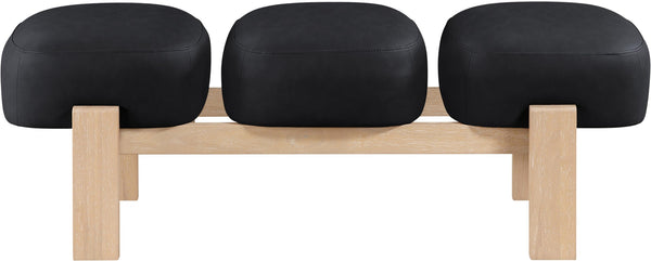 Meridian Furniture Woodcrest Vegan Leather Upholstered Bench with Wood Frame for Bedroom or Entryway Black 22029Black
