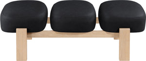 Meridian Furniture Woodcrest Vegan Leather Upholstered Bench with Wood Frame for Bedroom or Entryway Black 22029Black