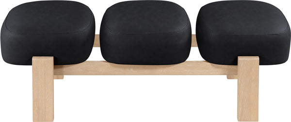 Meridian Furniture Woodcrest Vegan Leather Upholstered Bench with Wood Frame for Bedroom or Entryway Black 22029Black
