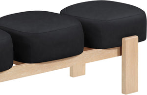 Meridian Furniture Woodcrest Vegan Leather Upholstered Bench with Wood Frame for Bedroom or Entryway Black 22029Black