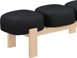 Meridian Furniture Woodcrest Vegan Leather Upholstered Bench with Wood Frame for Bedroom or Entryway Black 22029Black