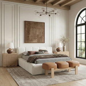 Meridian Furniture Woodcrest Vegan Leather Upholstered Bench with Wood Frame for Bedroom or Entryway Cognac - A 22029Cognac
