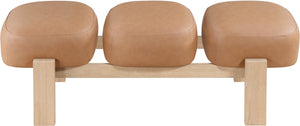 Meridian Furniture Woodcrest Vegan Leather Upholstered Bench with Wood Frame for Bedroom or Entryway Cognac - A 22029Cognac