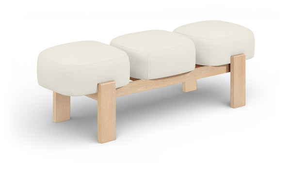 Meridian Furniture Woodcrest Vegan Leather Upholstered Bench with Wood Frame for Bedroom or Entryway Cream - A 22029Cream