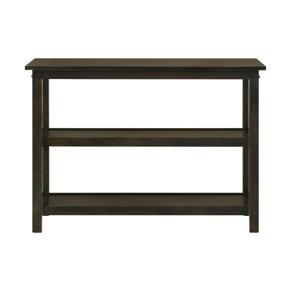 English Elm 2-shelf Deep Merlot Wood Entryway Console Table with Geometric X-Side Panels and Ample Open Shelving B016P370530