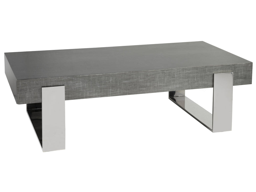 Lexington Artistica Home Iridium Contemporary Cocktail Table With Hand-painted Beech And Maple Top In Silver Leaf Finish Gray Wood 2203-945