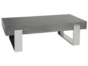 Lexington Artistica Home Iridium Contemporary Cocktail Table With Hand-painted Beech And Maple Top In Silver Leaf Finish Gray Wood 2203-945
