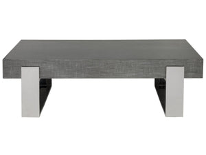 Lexington Artistica Home Iridium Contemporary Cocktail Table With Hand-painted Beech And Maple Top In Silver Leaf Finish Gray Wood 2203-945
