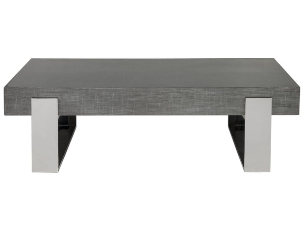 Lexington Artistica Home Iridium Contemporary Cocktail Table With Hand-painted Beech And Maple Top In Silver Leaf Finish Gray Wood 2203-945