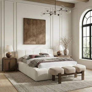 Meridian Furniture Woodcrest Vegan Leather Upholstered Bench with Wood Frame for Bedroom or Entryway Beige 22030Beige
