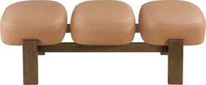 Meridian Furniture Woodcrest Vegan Leather Upholstered Bench with Wood Frame for Bedroom or Entryway Cognac - B 22030Cognac