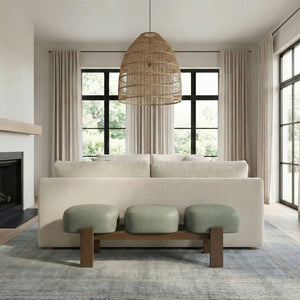 Meridian Furniture Woodcrest Vegan Leather Upholstered Bench with Wood Frame for Bedroom or Entryway Green 22030Green