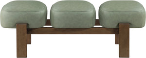 Meridian Furniture Woodcrest Vegan Leather Upholstered Bench with Wood Frame for Bedroom or Entryway Green 22030Green