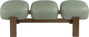 Meridian Furniture Woodcrest Vegan Leather Upholstered Bench with Wood Frame for Bedroom or Entryway Green 22030Green