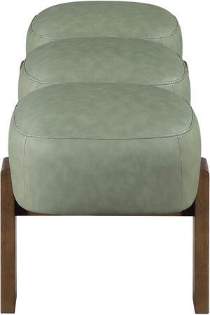Meridian Furniture Woodcrest Vegan Leather Upholstered Bench with Wood Frame for Bedroom or Entryway Green 22030Green