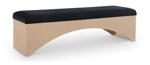 Meridian Furniture Lawson Plush Velour Fur Upholstered Accent Bench with Arch Base for Bedroom or Entryway Black 22034 22034Black