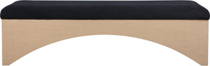 Meridian Furniture Lawson Plush Velour Fur Upholstered Accent Bench with Arch Base for Bedroom or Entryway Black 22034 22034Black