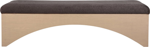Meridian Furniture Lawson Plush Velour Fur Upholstered Accent Bench with Arch Base for Bedroom or Entryway Brown 22034 22034Brown