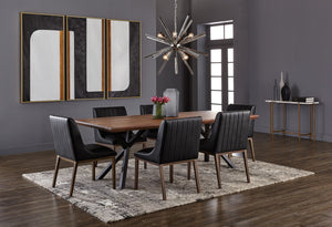 Sunpan Lark 94" Solid Acacia Wood Dining Table with Black Iron Base - Urban Style for Any Space!