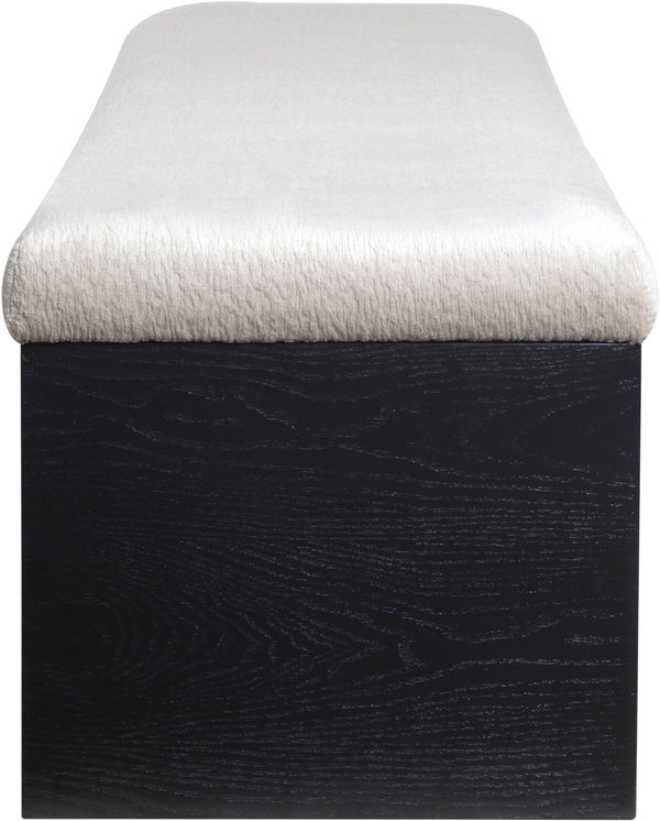 Meridian Furniture Lawson Plush Velour Fur Upholstered Accent Bench with Arch Base for Bedroom or Entryway Beige 22035 22035Beige
