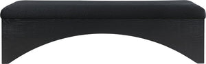 Meridian Furniture Lawson Plush Velour Fur Upholstered Accent Bench with Arch Base for Bedroom or Entryway Black 22035 22035Black