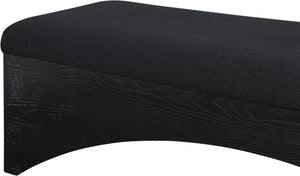 Meridian Furniture Lawson Plush Velour Fur Upholstered Accent Bench with Arch Base for Bedroom or Entryway Black 22035 22035Black