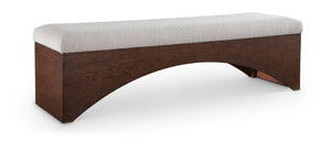 Meridian Furniture Lawson Plush Velour Fur Upholstered Accent Bench with Arch Base for Bedroom or Entryway Beige 22036 22036Beige