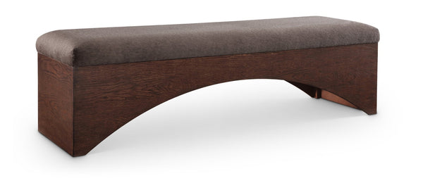 Meridian Furniture Lawson Plush Velour Fur Upholstered Accent Bench with Arch Base for Bedroom or Entryway Brown 22036 22036Brown