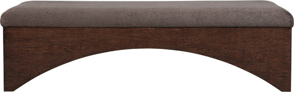 Meridian Furniture Lawson Plush Velour Fur Upholstered Accent Bench with Arch Base for Bedroom or Entryway Brown 22036 22036Brown