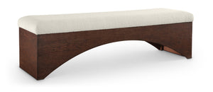 Meridian Furniture Lawson Plush Velour Fur Upholstered Accent Bench with Arch Base for Bedroom or Entryway Cream 22036 22036Cream