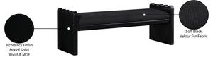 Meridian Furniture Sonia Art Deco Plush Velour Fur Upholstered Bench with Wood Base for Bedroom Entryway Black B 22038Black