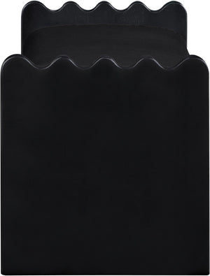 Meridian Furniture Sonia Art Deco Plush Velour Fur Upholstered Bench with Wood Base for Bedroom Entryway Black B 22038Black