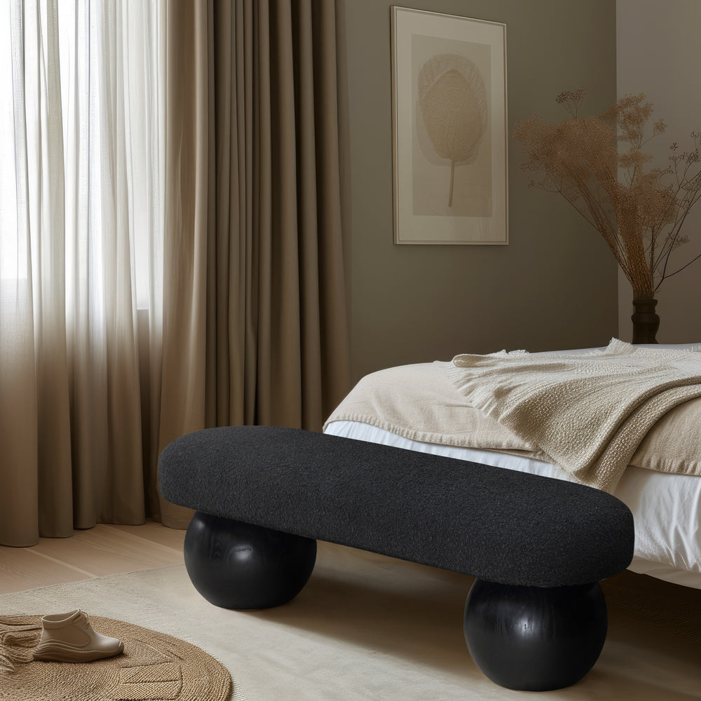 Bowie Black Bench 22043Black Meridian Furniture