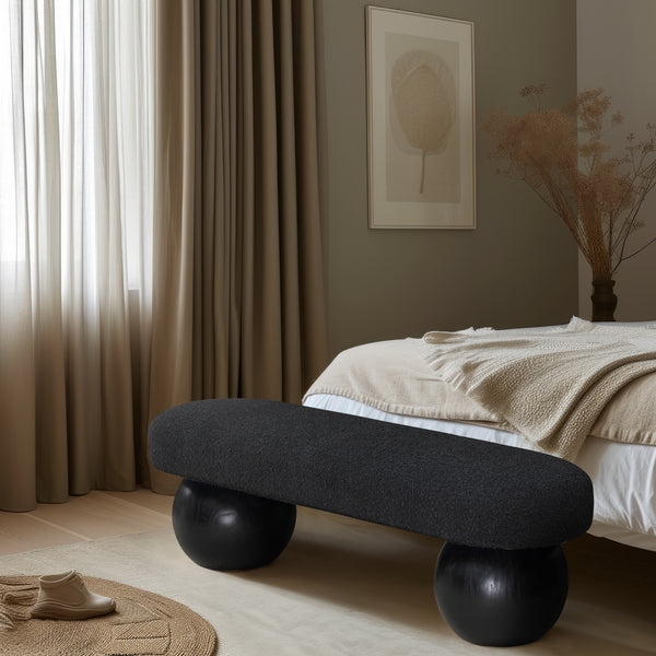 Bowie Black Bench 22043Black Meridian Furniture