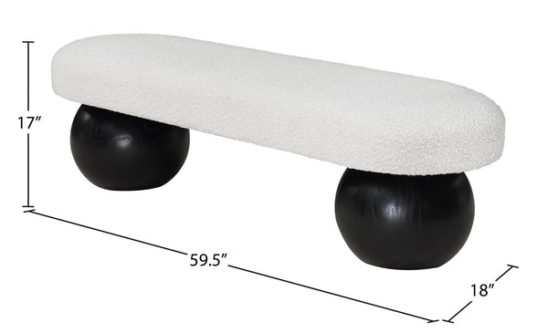 Bowie Cream Bench 22043Cream Meridian Furniture