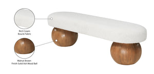 Bowie Cream Bench 22044Cream Meridian Furniture