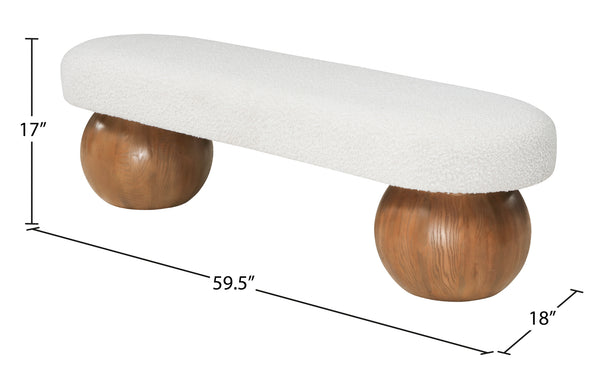 Bowie Cream Bench 22044Cream Meridian Furniture