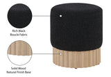 Veranda Black Boucle Fabric Ottoman/Stool 22045Black Meridian Furniture