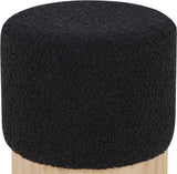 Veranda Black Boucle Fabric Ottoman/Stool 22045Black Meridian Furniture