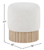 Veranda Cream Boucle Fabric Ottoman/Stool 22045Cream Meridian Furniture