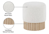 Veranda Cream Boucle Fabric Ottoman/Stool 22045Cream Meridian Furniture